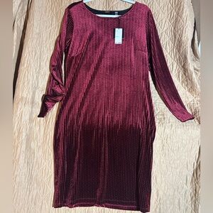 T Tahari Long Sleeve Velvet Bodycon Diamond Pattern Midi Dress Size Large NWT